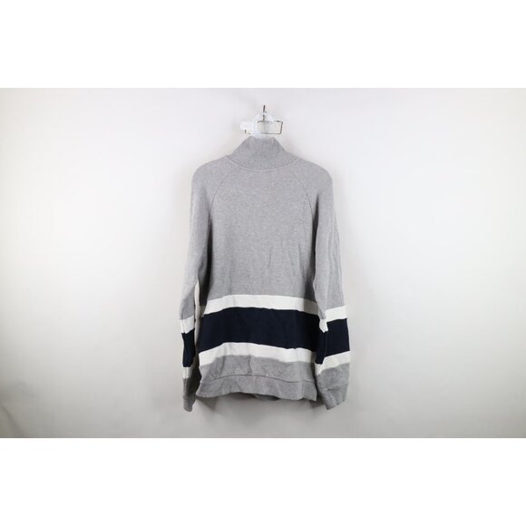 New Adidas Womens XL Spell Out Trefoil Striped Thermal Knit Half Zip Sweatshirt - Picture 14 of 16